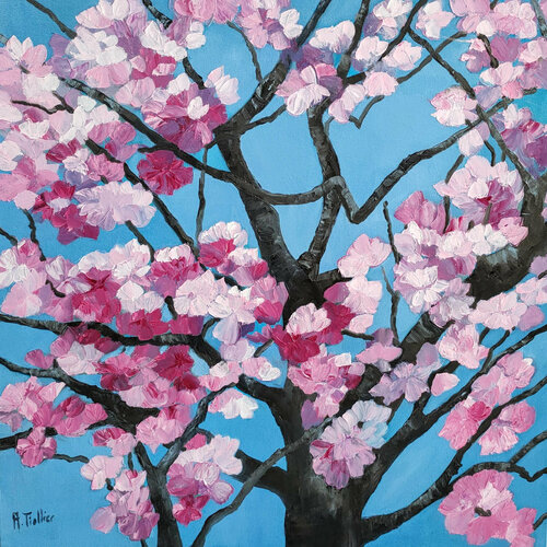 Sakura II by Agnès Tiollier, Painting for Sale on Singulart