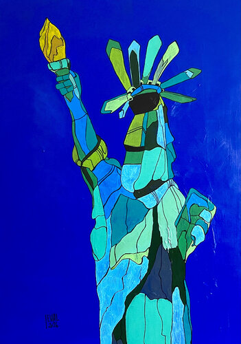 La Liberté éclairant le Monde de EVIAL, Pintura a la venta en Singulart
