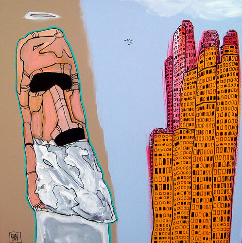 Welcome to Heaven van EVIAL, Schilderij te koop op Singulart