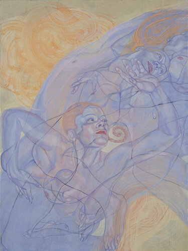 Spiraling Smoke 14, Left Panel van Sol KJOK, Schilderij te koop op Singulart