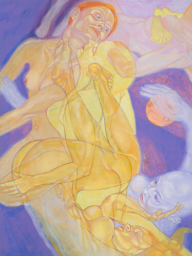 Purple Ribbon, Left Panel van Sol KJOK, Schilderij te koop op Singulart