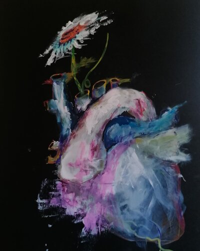Daisy _heart by Irene Russo, Painting for Sale on Singulart