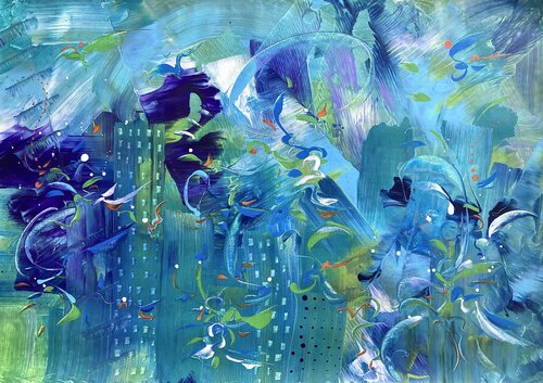 The Great Singapore Storm von Delphine Bernard, Malerei kaufen auf Singulart