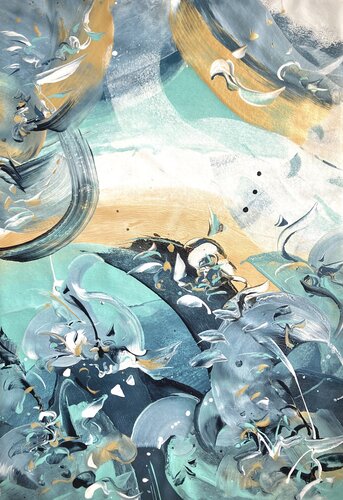 SURFING THE STORM von Delphine Bernard, Malerei kaufen auf Singulart