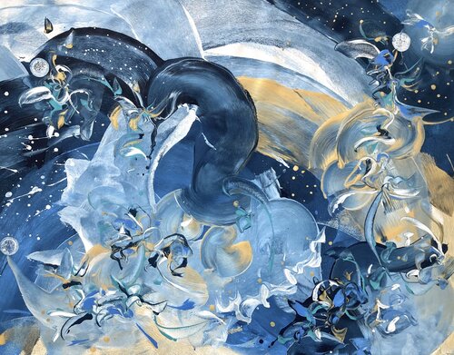 COSMIC WAVES II von Delphine Bernard, Malerei kaufen auf Singulart