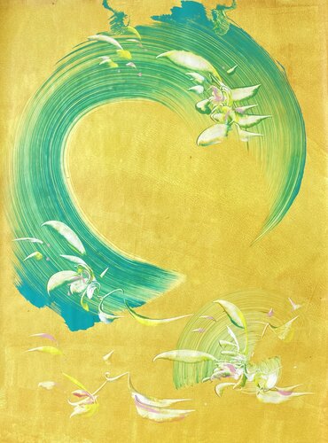 "GREEN FLOW SUN LOVE -3- van Delphine Bernard, Schilderij te koop op Singulart