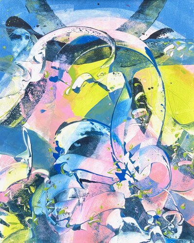 SNOW SUN LOVE -3- di Delphine Bernard, Pittura in vendita su Singulart