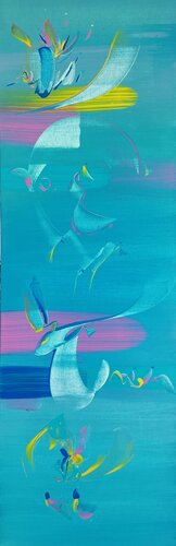 TURQUOISE FOLLY -1- par Delphine Bernard, Peinture en vente sur Singulart