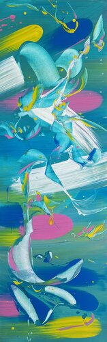 TURQUOISE FOLLY -2- von Delphine Bernard, Malerei kaufen auf Singulart