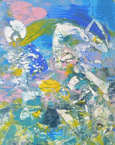 BROKEN MOON WORLD par Delphine Bernard, Peinture en vente sur Singulart