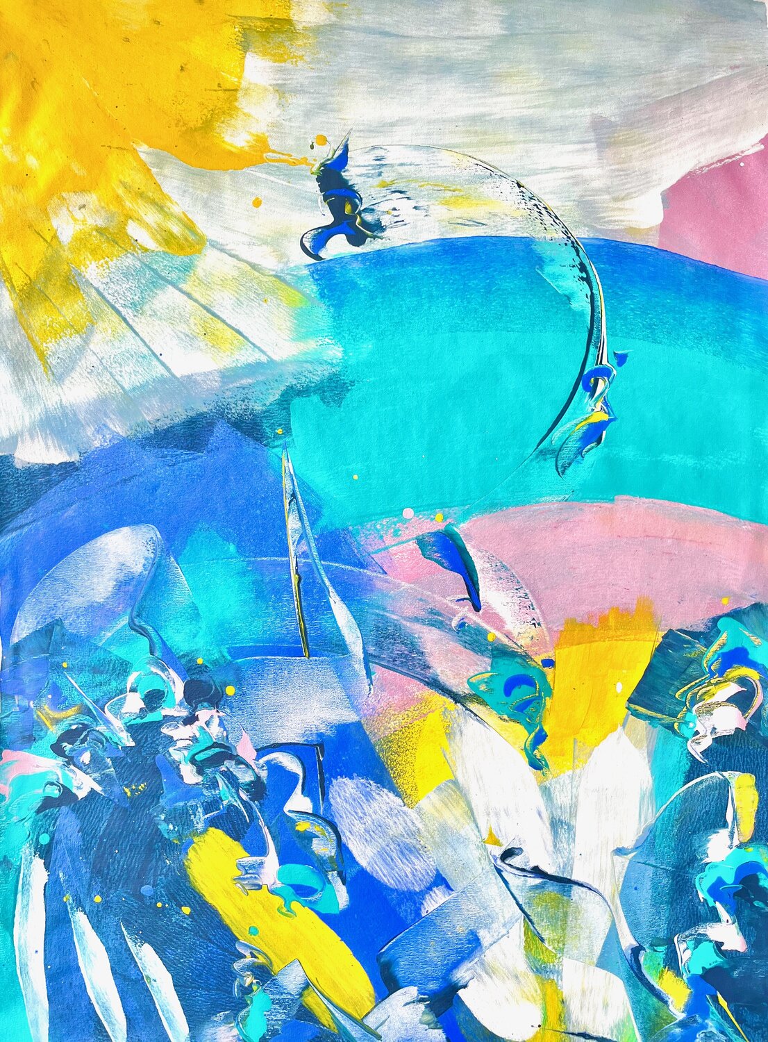 RUN TO THE SUN Delphine Bernard Peinture originale à vendre