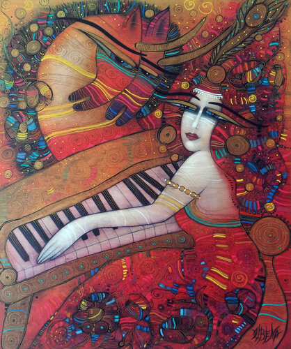 Rouge by ALBENA VATCHEVA, Painting for Sale on Singulart