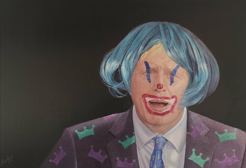 Bo Jo The Clown de James Earley, Pintura a la venta en Singulart