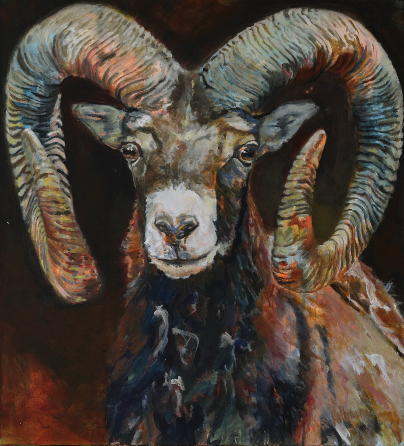 Big Horn Sheep by Karla Rothmann (2019) : Painting Acrylic on Canvas ...