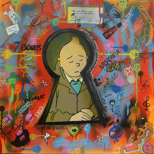 Tintin'blues von hervé loiseau, Malerei kaufen auf Singulart