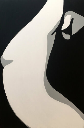 Profil en Noir et Blanc von hervé loiseau, Malerei kaufen auf Singulart
