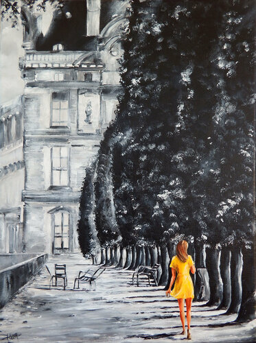 Le soleil des Tuileries di Marie-Laure SOUQ, Pittura in vendita su Singulart