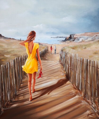 Sur la côte sauvage de Quiberon par Marie-Laure SOUQ, Peinture en vente sur Singulart