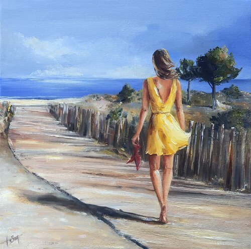 Balade à Carnac par Marie-Laure SOUQ, Peinture en vente sur Singulart