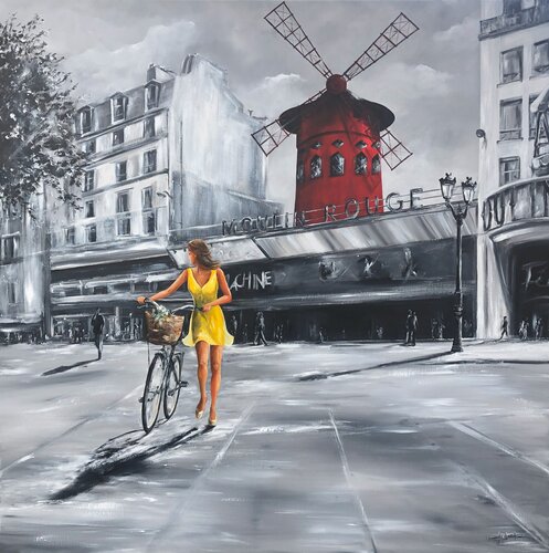 " Lumière au Moulin-Rouge " par Marie-Laure SOUQ, Peinture en vente sur Singulart