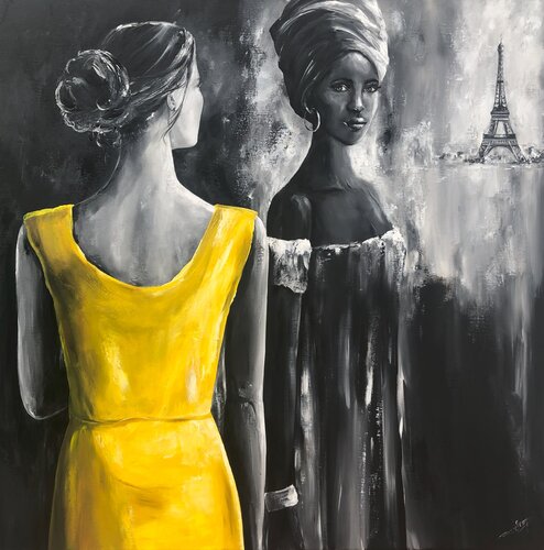 "  Nous sommes prêtes !  " (JO 2024 Paris) de Marie-Laure SOUQ, Pintura a la venta en Singulart