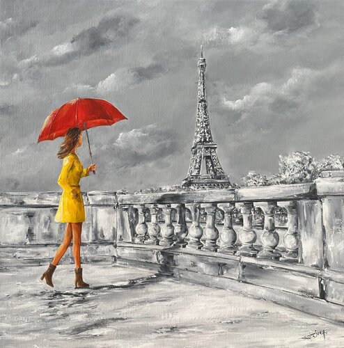 A Paris, entre soleil et pluie van Marie-Laure SOUQ, Afdruk te koop op Singulart