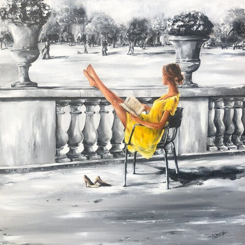 La pause aux Tuileries par Marie-Laure SOUQ, Peinture en vente sur Singulart