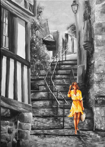 "Dans la ruelle Saint-Goustan" von Marie-Laure SOUQ, Druck kaufen auf Singulart