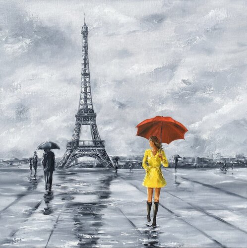 A Paris sous la pluie par Marie-Laure SOUQ, Peinture en vente sur Singulart