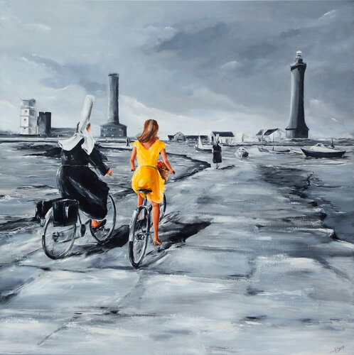 Au pays des Bigoudènes par Marie-Laure SOUQ, Peinture en vente sur Singulart