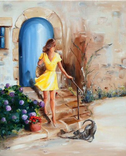 "Attention Minou, je passe !" par Marie-Laure SOUQ, Peinture en vente sur Singulart