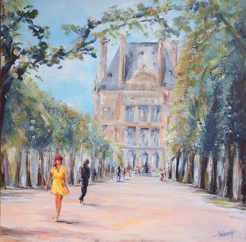 Au jardin des Tuileries di Marie-Laure SOUQ, Pittura in vendita su Singulart