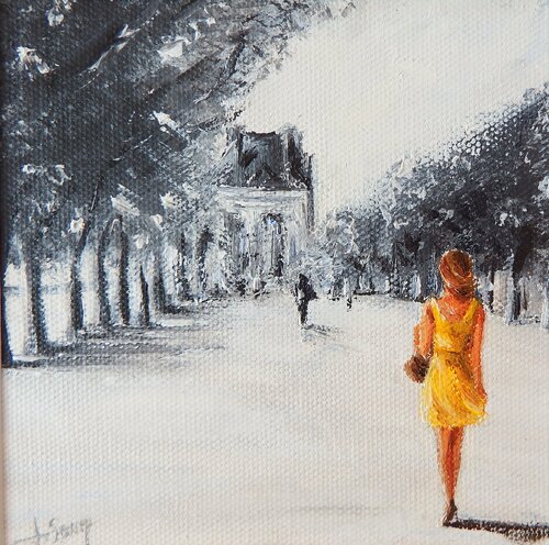 Nostalgie au jardin des Tuileries di Marie-Laure SOUQ, Pittura in vendita su Singulart