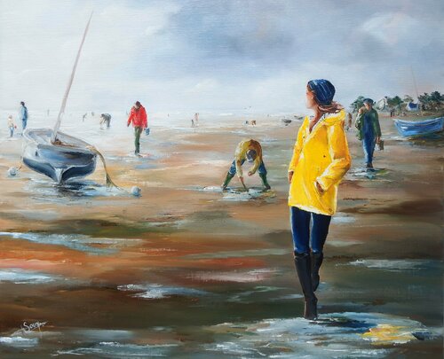 La pêche à pied par Marie-Laure SOUQ, Peinture en vente sur Singulart