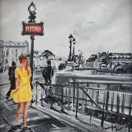 Après le métro di Marie-Laure SOUQ, Pittura in vendita su Singulart