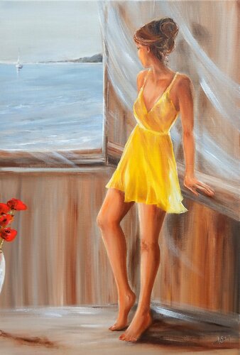 Vue sur la mer.... par Marie-Laure SOUQ, Peinture en vente sur Singulart