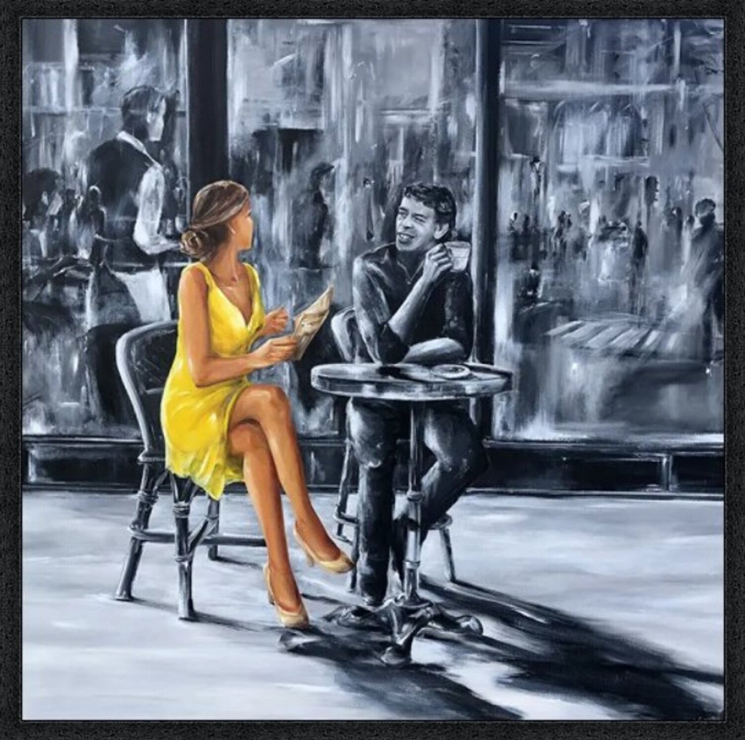 "Un café entre amis" avec Jacques Brel Marie-Laure SOUQ Druck zu verkaufen