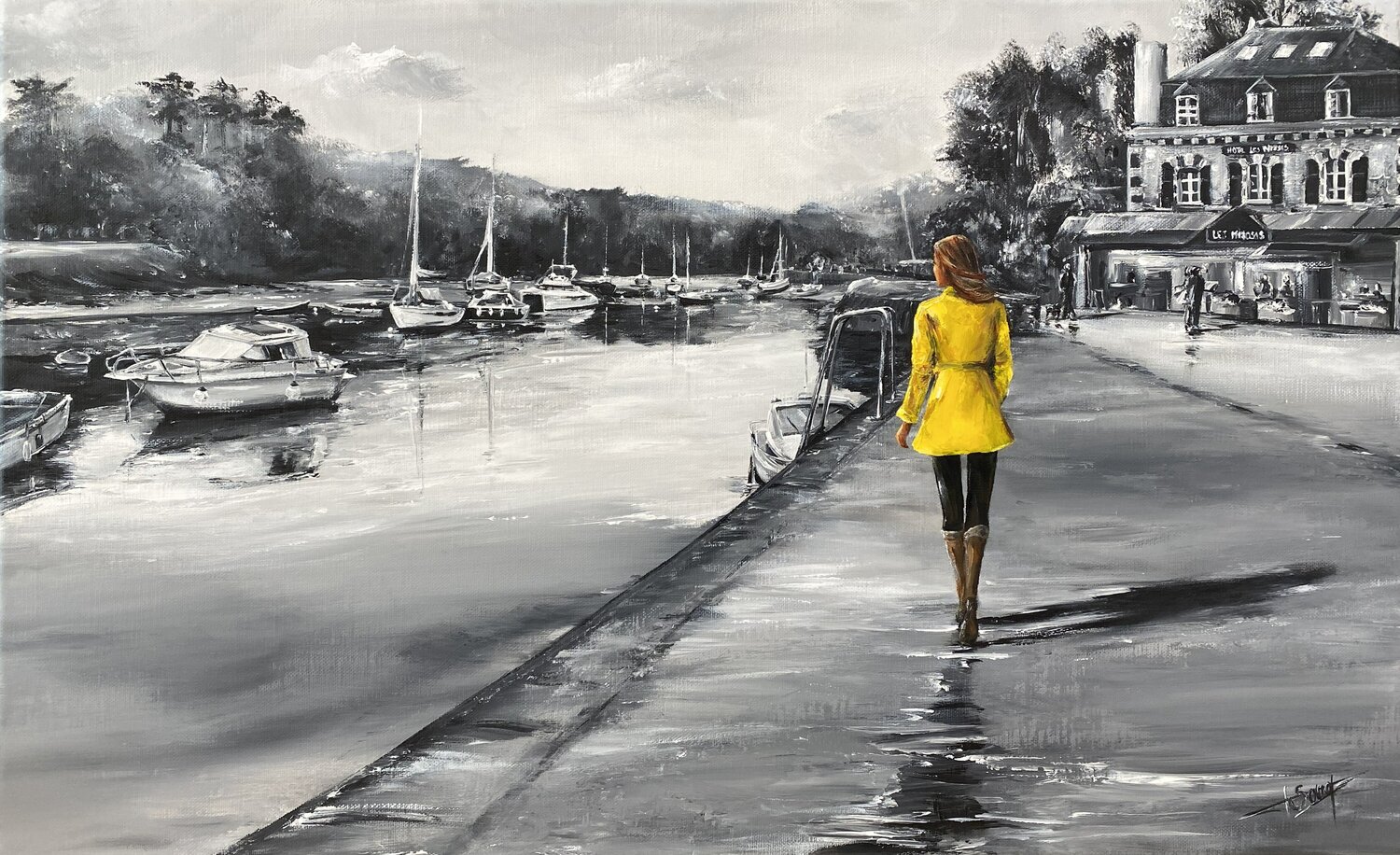 " En balade  à Pont-Aven " Marie-Laure SOUQ Dipinto originale in vendita