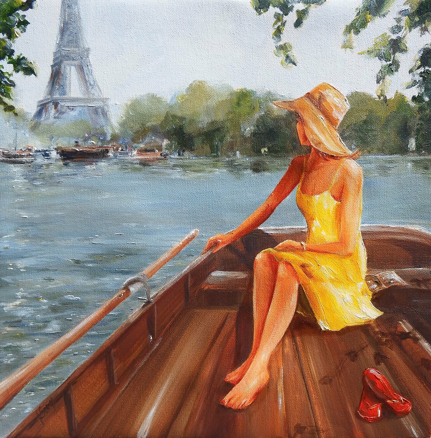 Une virée en bord de Seine Marie-Laure SOUQ Originalgemälde zu verkaufen