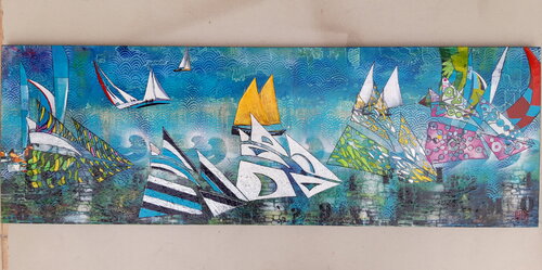 LES VOILES DEJANTEES van KHATIS, Schilderij te koop op Singulart