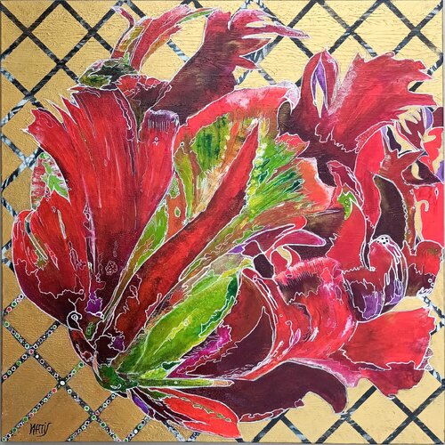 TULIPE CRAMOIZINE by KHATIS, Painting for Sale on Singulart