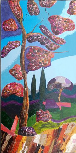 L'ARBRE EN COULEURS par KHATIS, Peinture en vente sur Singulart