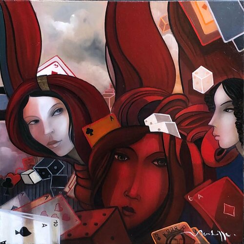 dé ,carte et tourbillon von Jean Louis Mendrisse, Malerei kaufen auf Singulart