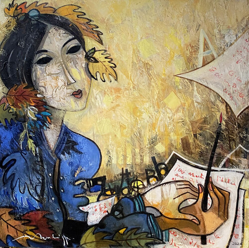 le testament à l encre rouge von Jean Louis Mendrisse, Malerei kaufen auf Singulart