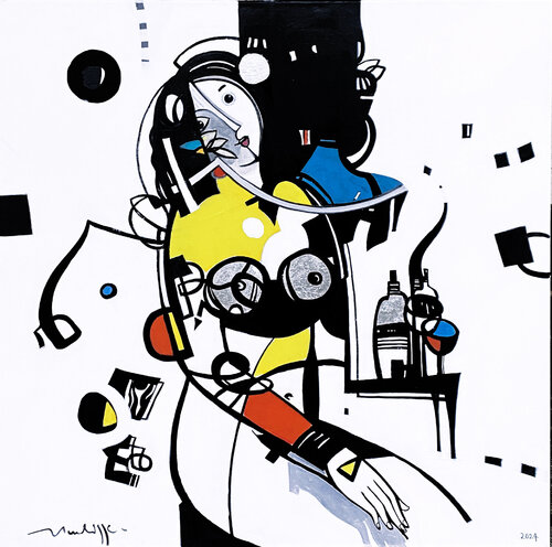la femme au verre de vin van Jean Louis Mendrisse, Schilderij te koop op Singulart