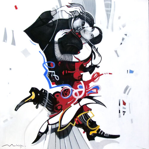 tango sur parquet flottant by Jean Louis Mendrisse, Painting for Sale on Singulart