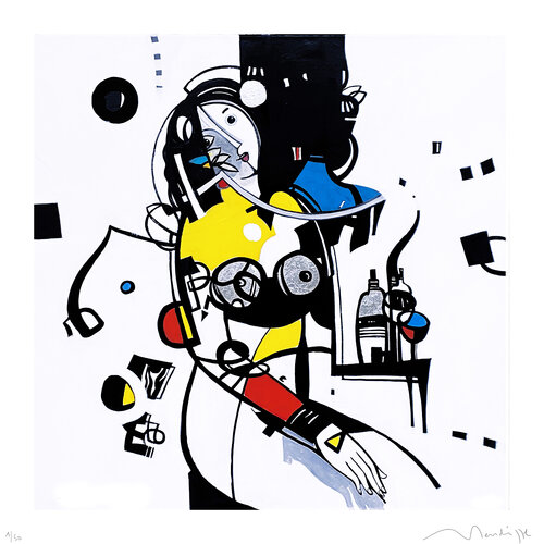 la dame au verre de rouge von Jean Louis Mendrisse, Druck kaufen auf Singulart