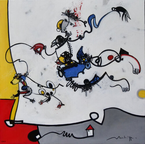 promenade de chien di Jean Louis Mendrisse, Stampa in vendita su Singulart