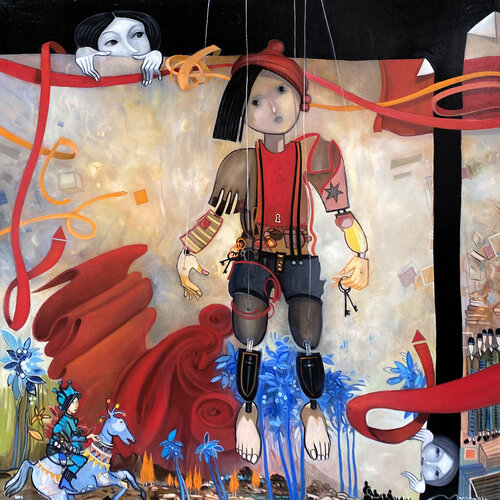 le pantin à la clé sur dibond de Jean Louis Mendrisse, Impresión a la venta en Singulart