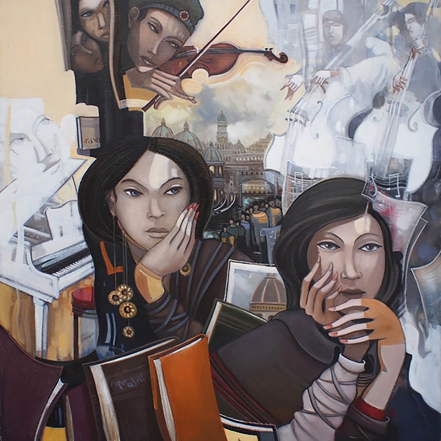 le violonceleste sur plexiglass Jean Louis Mendrisse